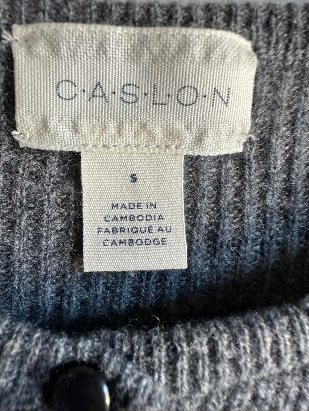 Caslon Wool Cashmere Cardigan Gray Minimalist Quiet Luxury 90s Classic Knit Sz S - Picture 7 of 10